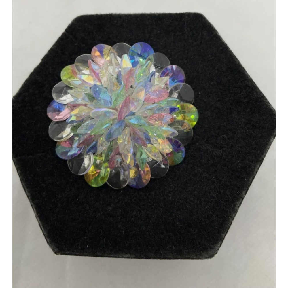 Vendome Multicolor Rhinestone Brooch EUC VTG